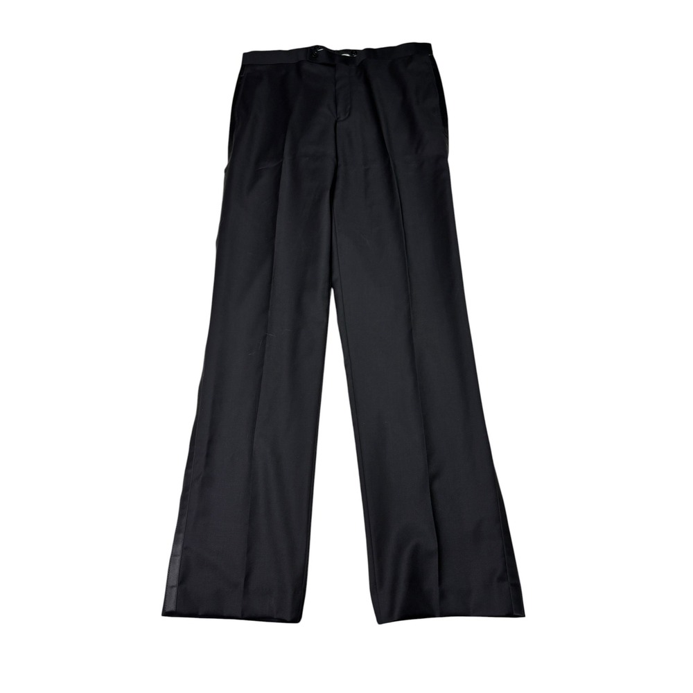NWT Lauren Ralph Lauren Eagan Black Wool Flat Front Dress Pants Mens 34W x 34L